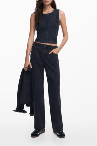 Top en jean - Gris