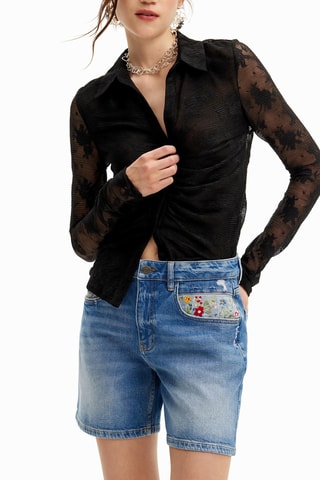 Short en jean - Bleu