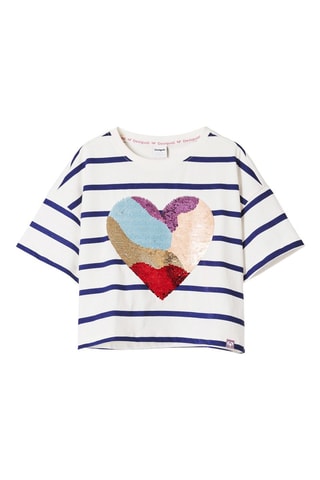 T-shirt - Blanc et bleu