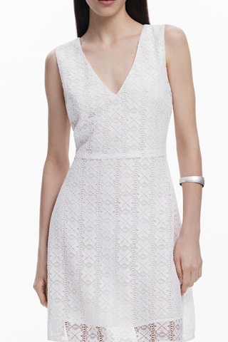 Robe patineuse en dentelle - Blanc