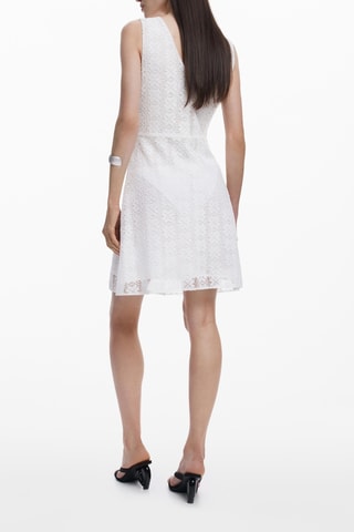 Robe patineuse en dentelle - Blanc