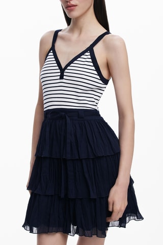 Robe volantée - Bleu marine