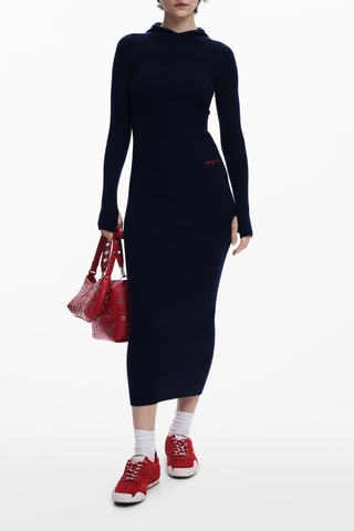 Robe pull à capuche - Bleu marine