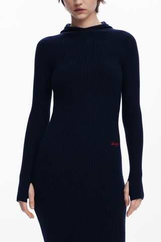Robe pull à capuche - Bleu marine
