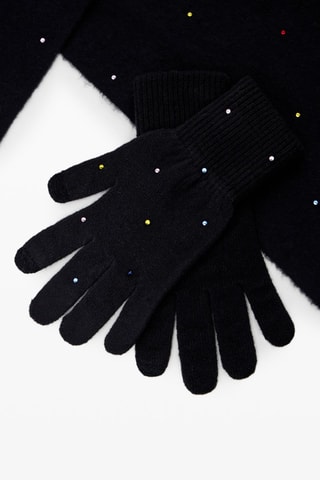 Gants et écharpe - Argenté et noir