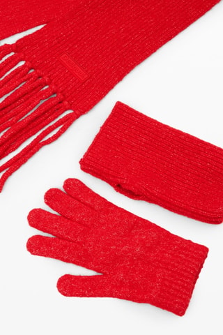 Gants et écharpe - Rouge