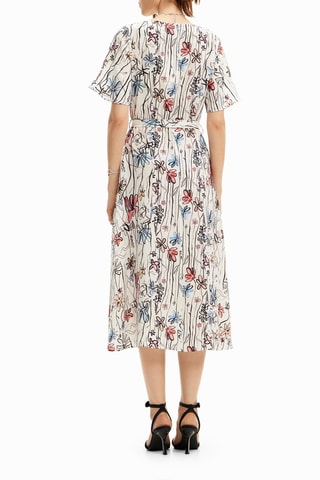 Robe portefeuille - Blanc, noir et bleu