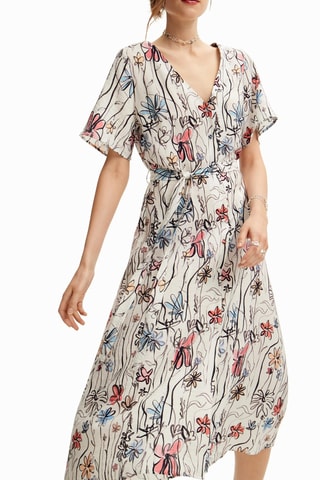 Robe portefeuille - Blanc, noir et bleu