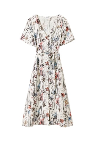 Robe portefeuille - Blanc, noir et bleu