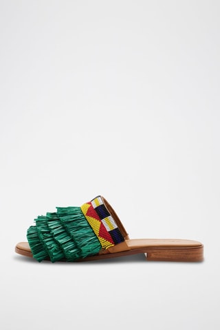 Mules en cuir de chèvre - Vert