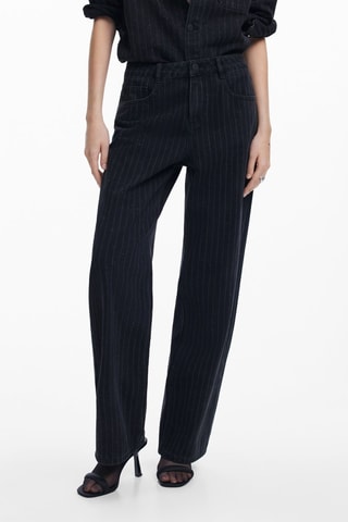 Jean straight taille haute - Noir