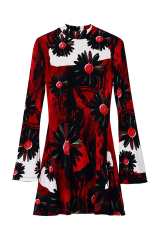 Robe trapèze - Noir et rouge