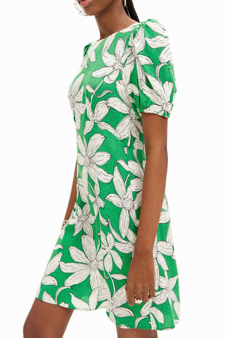 Robe droite - Blanc et vert