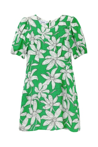 Robe droite - Blanc et vert