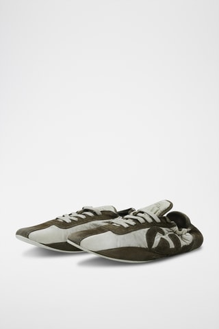 Baskets en cuir d’agneau nubuck - Kaki