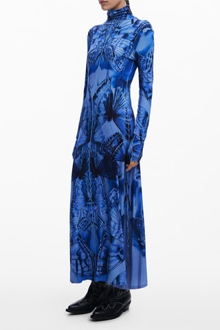 Robe longue - Bleu et noir