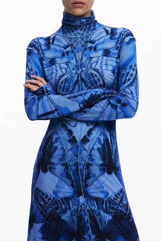 Robe longue - Bleu et noir