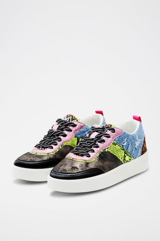 Baskets - Gris, rose et vert