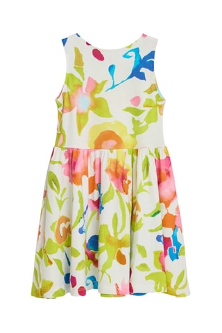 Robe sans manches - Blanc et vert
