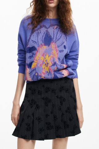 Pull oversize - Jaune, violet et rose