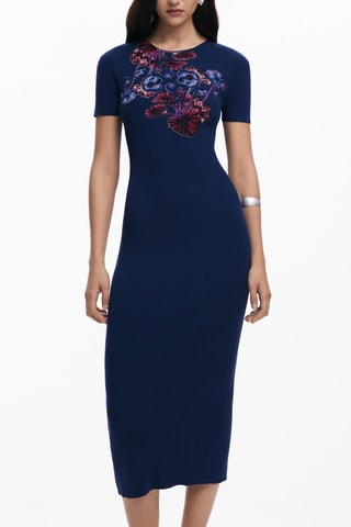 Robe fourreau - Bleu marine