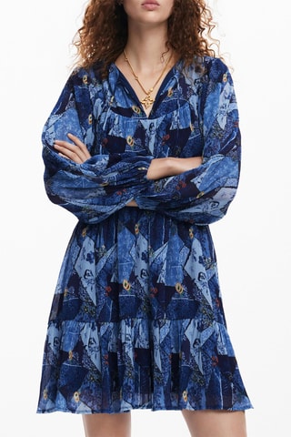 Robe patineuse - Noir, bleu et jaune