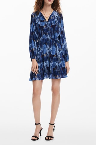 Robe patineuse - Noir, bleu et jaune