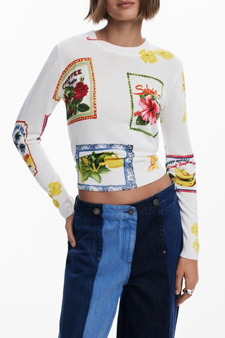 Pull - Blanc et jaune