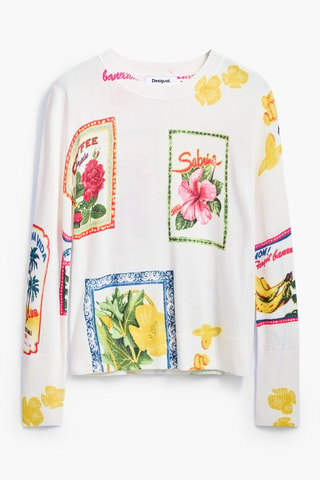 Pull - Blanc et jaune