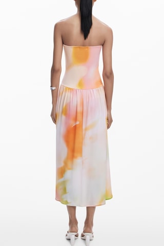 Robe bustier tie and dye 2-en-1 - Beige