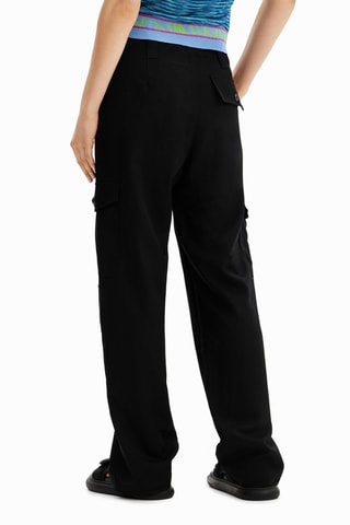 Pantalon cargo taille haute - Noir