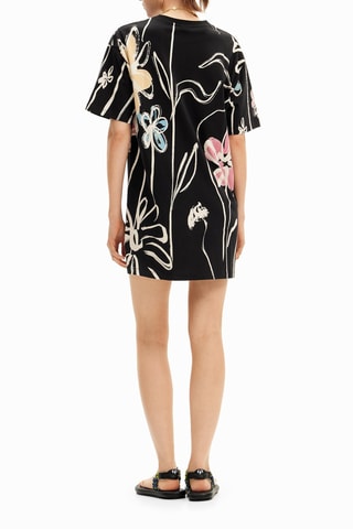Robe droite - Noir et beige