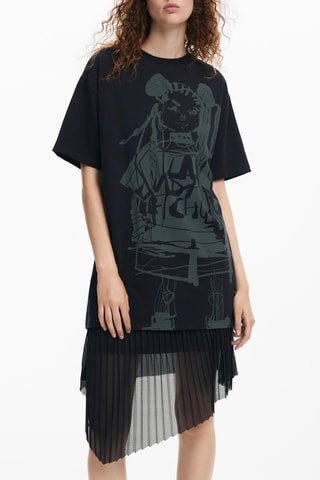 Robe trompe-l'œil oversize - Noir