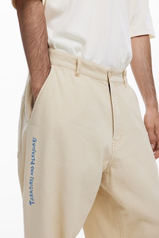 Pantalon regular - Beige