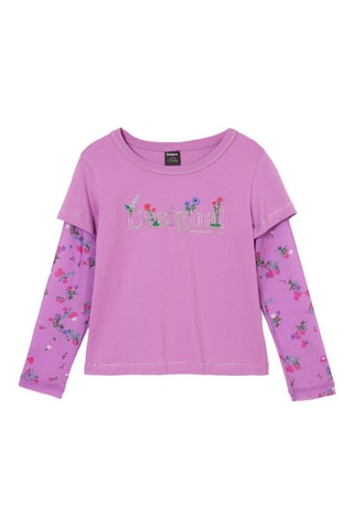 T-shirt trompe-l'œil - Violet