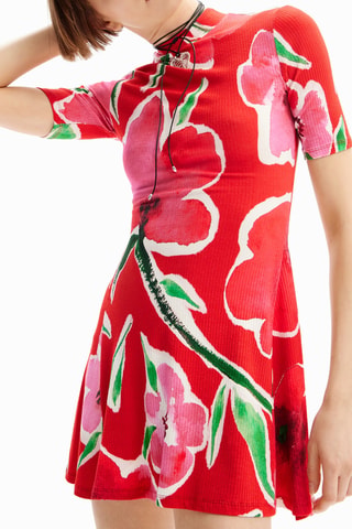 Robe trapèze  e - Rouge