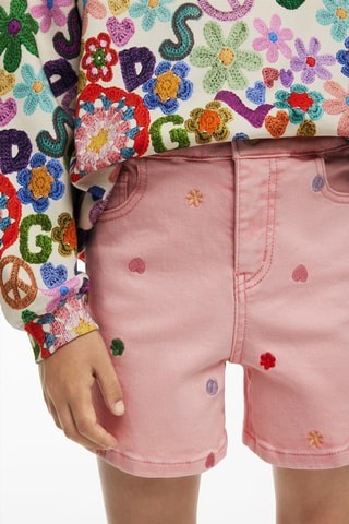 Short en jean - Rose