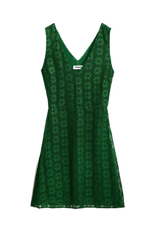 Robe patineuse en dentelle - Vert