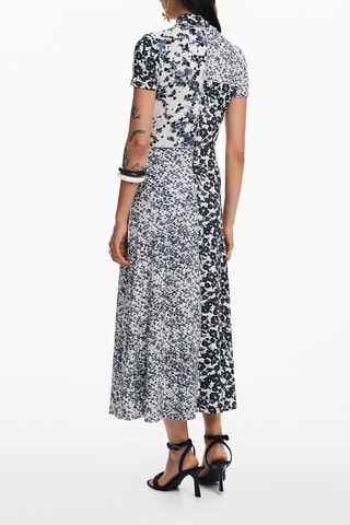 Robe midi - Blanc et noir
