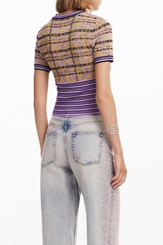 Top slim - Jaune et violet