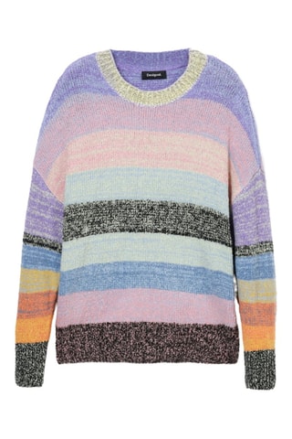 Pull - Gris, rose et vert