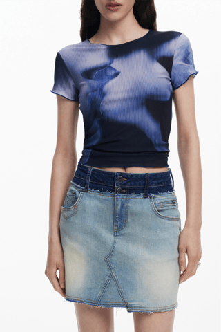 Jupe-short en jean - Bleu clair