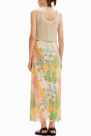 Robe droite - Rouge et vert