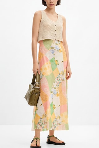 Robe droite - Rouge et vert