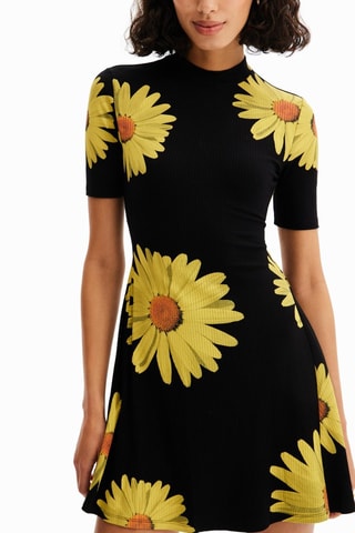 Robe pull - Noir et jaune