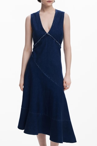 Robe midi sans manches - Bleu