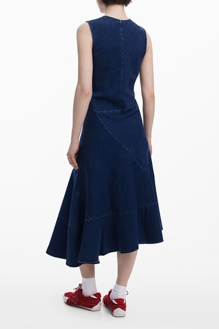 Robe midi sans manches - Bleu