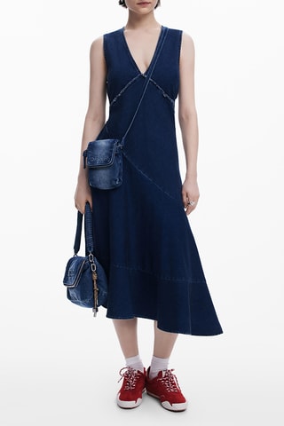 Robe midi sans manches - Bleu
