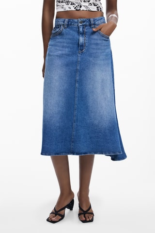 Jupe midi - Bleu