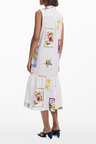 Robe chemise sans manches - Beige